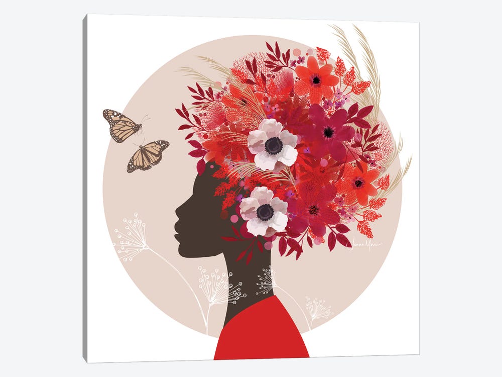 Floral Headdress by LouLouArtStudio 1-piece Canvas Print