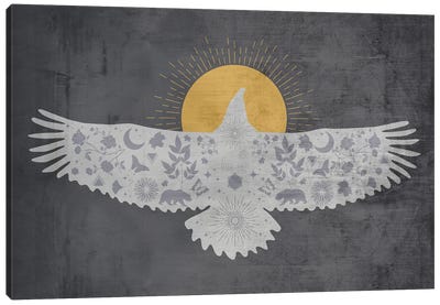 Eagle Of The Sun Canvas Art Print - Sun Art
