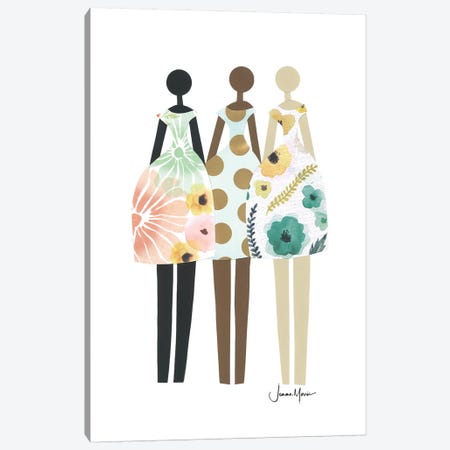 Diverse Fashion Dolls In Pastel Canvas Print #LUL15} by LouLouArtStudio Art Print