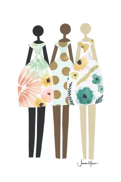 Advocacy Art: Diverse Fashion Dolls In Pastel by LouLouArtStudio