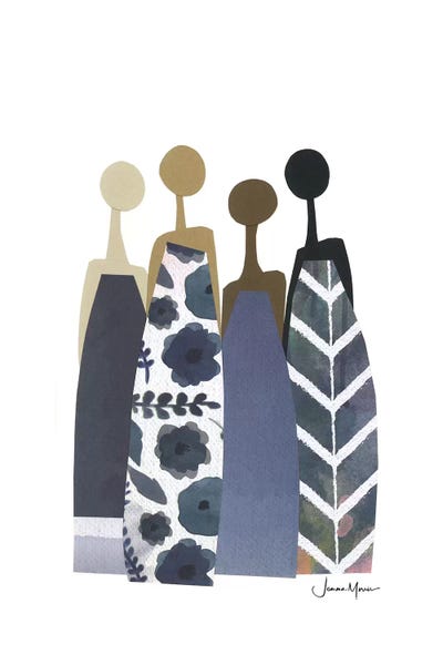 Body Positivity: Diverse Women In Blue Dresses by LouLouArtStudio