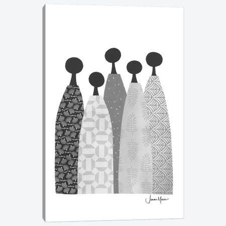 Five Wise Women In Black & White Canvas Print #LUL19} by LouLouArtStudio Canvas Wall Art