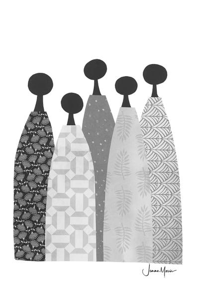 Abstract: Five Wise Women In Black & White by LouLouArtStudio