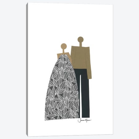 African American Couple In Black & White Canvas Print #LUL1} by LouLouArtStudio Canvas Wall Art