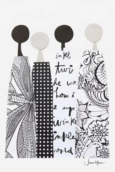 Body Positivity: Four Multicultural Women In Black & White by LouLouArtStudio