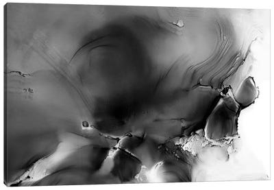 Grey Thunder Clouds Canvas Art Print - Black & White Abstract Art