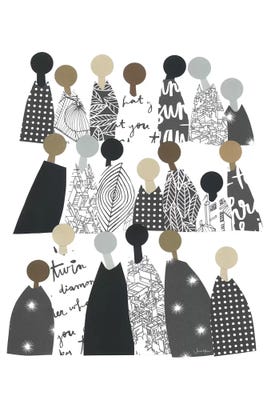 Group Of People Of Color In Black - Canvas Art Print | LouLouArtStudio