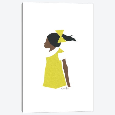 African American School Girl Canvas Print #LUL2} by LouLouArtStudio Canvas Wall Art
