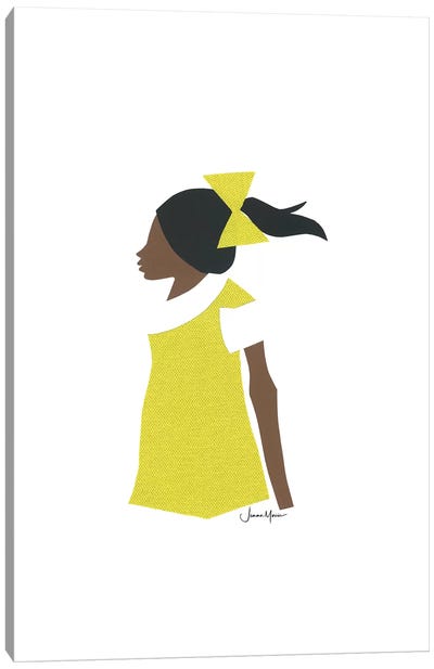 African American School Girl Canvas Art Print - LouLouArtStudio