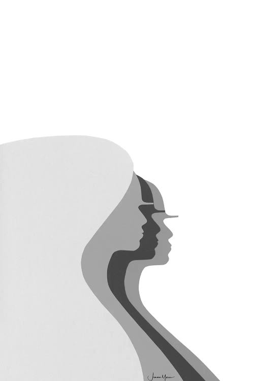 Minimalist Women Profile by LouLouArtStudio wall art