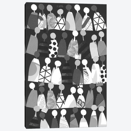 Multicultural Unity In Black & White Canvas Print #LUL35} by LouLouArtStudio Canvas Art Print