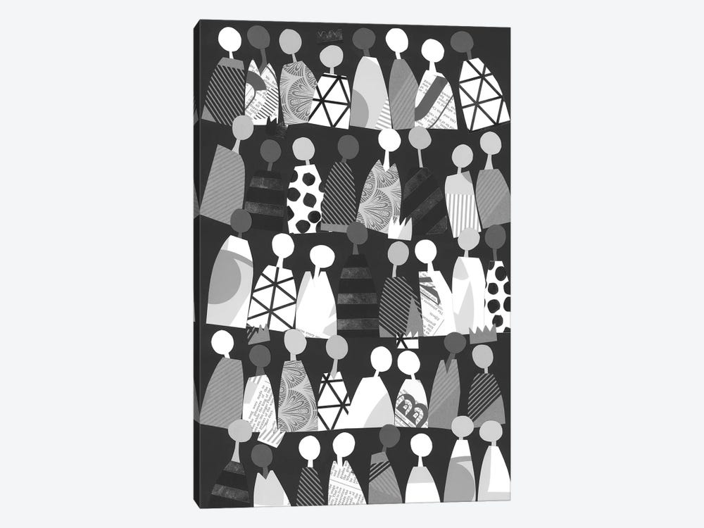 Multicultural Unity In Black & White by LouLouArtStudio 1-piece Canvas Art