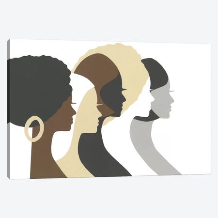 Multicultural Women Profile Canvas Print #LUL37} by LouLouArtStudio Canvas Art Print