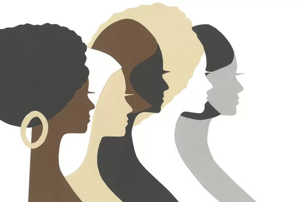 Silhouettes: Multicultural Women Profile by LouLouArtStudio