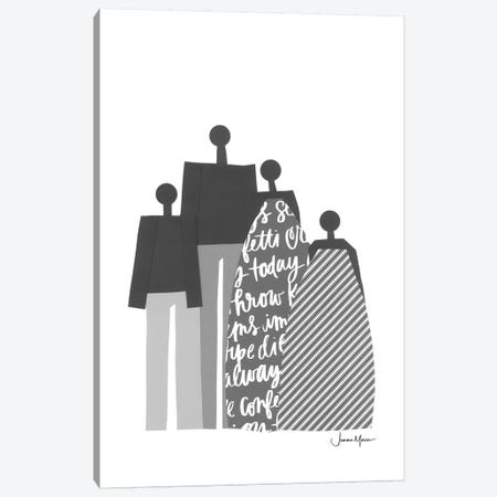African Family Portrait In Black & White Canvas Print #LUL3} by LouLouArtStudio Canvas Artwork