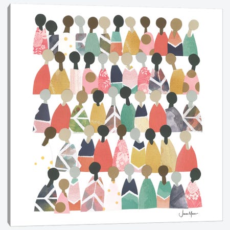 Pastel Diverse People Of Color Canvas Print #LUL41} by LouLouArtStudio Canvas Art Print