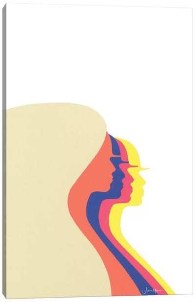 Retro Women Of The Sun Profile Canvas Art Print - LouLouArtStudio