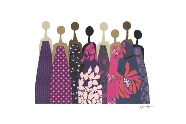 Body Positivity: Sisterhood March In Pink & Purple by LouLouArtStudio