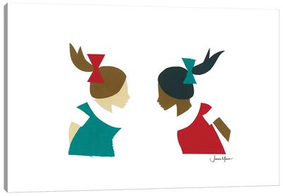 Two School Girls Canvas Art Print - Diversity