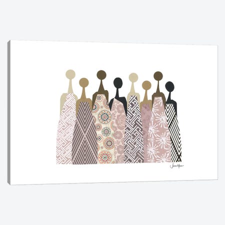 Women Of Color In Neutral Dresses Canvas Print #LUL63} by LouLouArtStudio Art Print