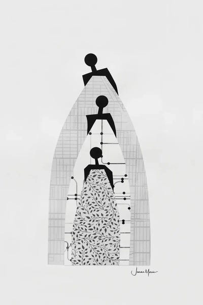 Black & White Minimalist Décor: Generations by LouLouArtStudio