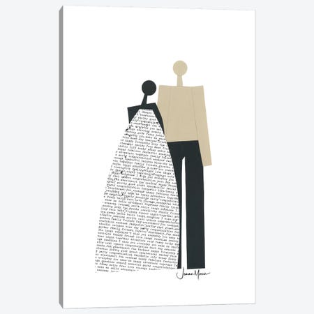Biracial Wedding Couple In Black & White Canvas Print #LUL7} by LouLouArtStudio Canvas Art Print