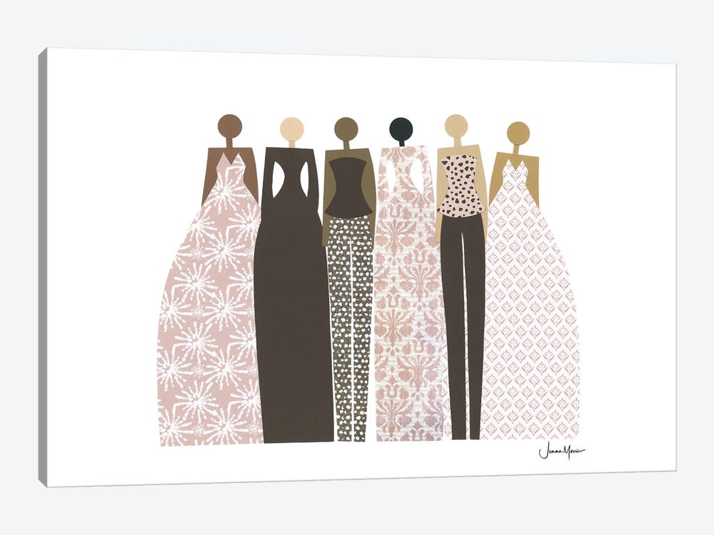 Fashion Women in Browns by LouLouArtStudio 1-piece Art Print