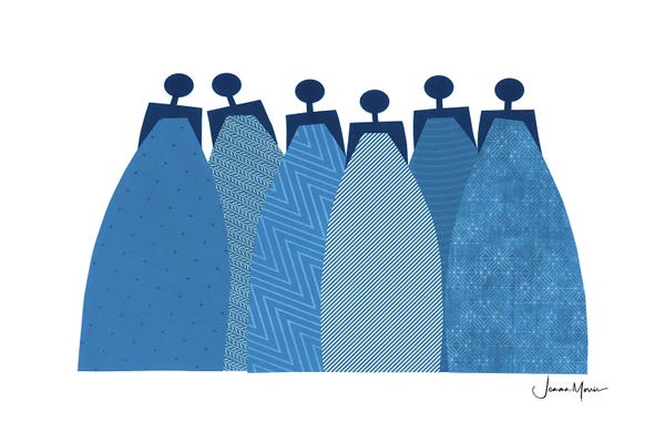 LouLouArtStudio: 6 Blu Dresses by LouLouArtStudio