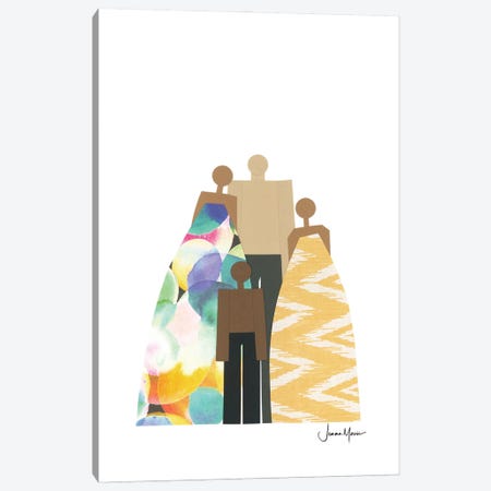 Colorful Family Of 4 Canvas Print #LUL92} by LouLouArtStudio Canvas Artwork