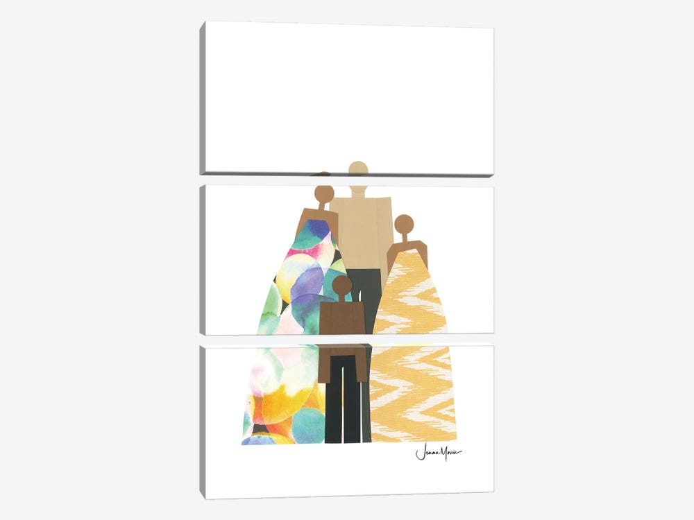 Colorful Family Of 4 by LouLouArtStudio 3-piece Art Print