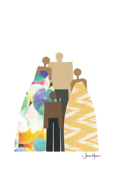 LouLouArtStudio: Colorful Family Of 4 by LouLouArtStudio