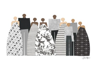 Family In Black And White by LouLouArtStudio acrylic art print