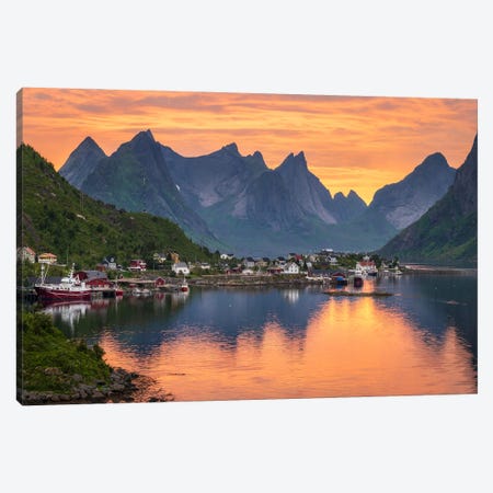 Fisher Village In Norway Canvas Print #LUR150} by Lauri Lohi Canvas Artwork