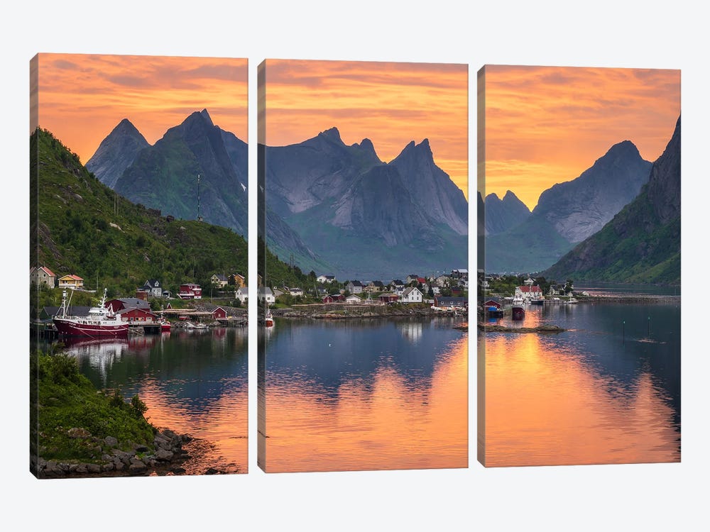 Fisher Village In Norway by Lauri Lohi 3-piece Art Print