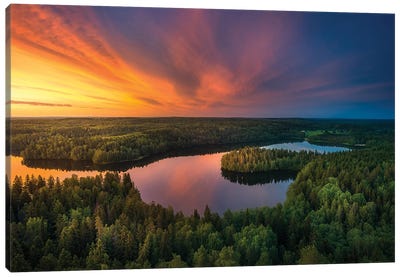 Aulangonjärvi From Adove Canvas Art Print - Lauri Lohi