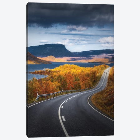 Autumn Road In Lapland Canvas Print #LUR43} by Lauri Lohi Art Print