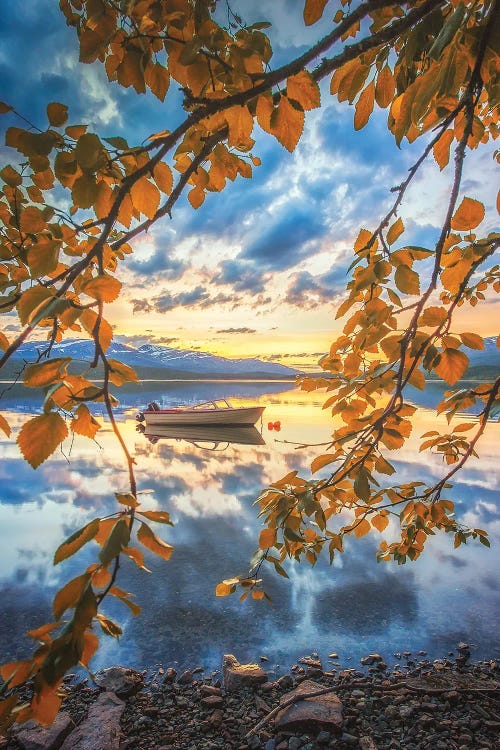 Midnight Sunset In Central Norway