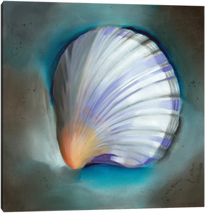 Clam Shell Glow Canvas Art Print - Sea Shell Art