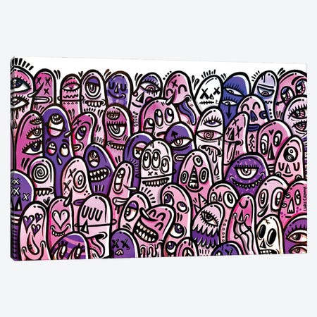 Crazy Crowd Canvas Print #LUU16} by Luke Crump Canvas Artwork