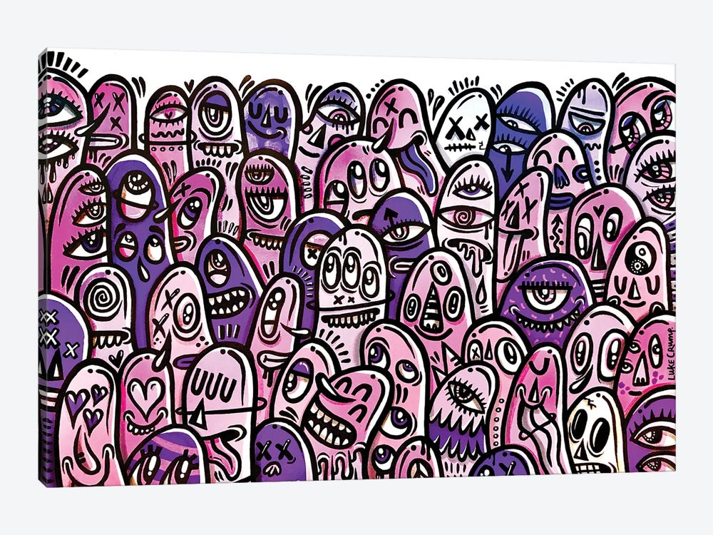 Crazy Crowd by Luke Crump 1-piece Canvas Wall Art