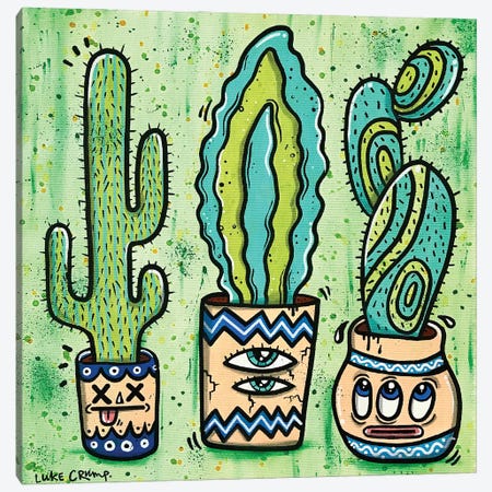 3 Cacti Canvas Print #LUU1} by Luke Crump Canvas Wall Art