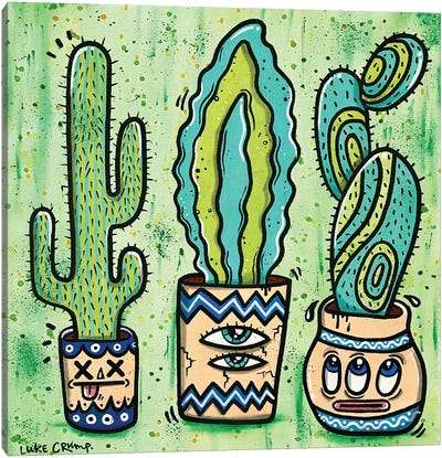 3 Cacti Canvas Art Print - Luke Crump