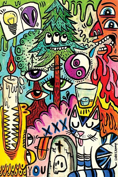 Colorful Abstracts: Oil Pastel Drawing II by Luke Crump