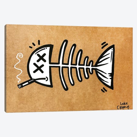 Smokin' Fish Canvas Print #LUU29} by Luke Crump Canvas Artwork