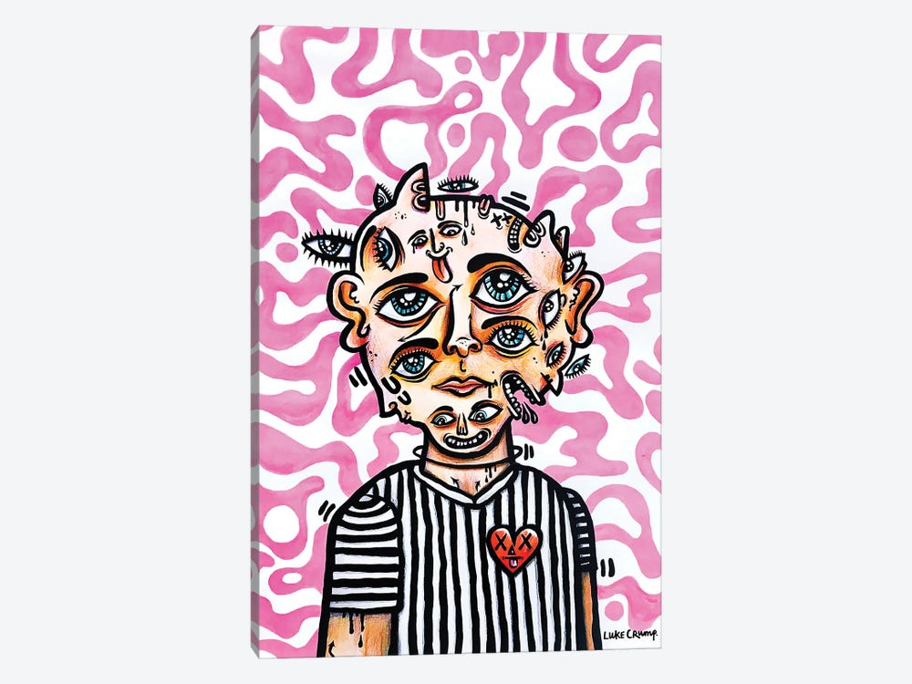 A Portrait Of A Person With Too Many Faces by Luke Crump 1-piece Canvas Artwork