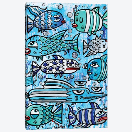 Blue Fish Canvas Print #LUU7} by Luke Crump Art Print