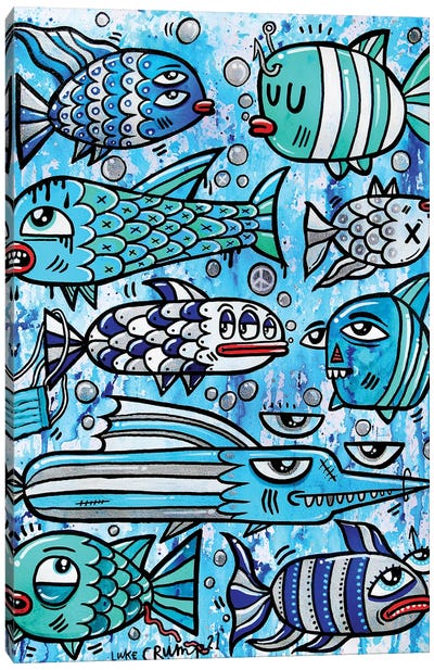 Blue Fish Canvas Art Print - Luke Crump