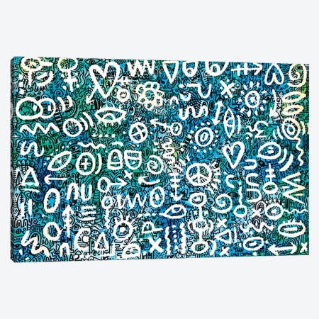 Blue Fragments Canvas Print #LUU8} by Luke Crump Canvas Artwork