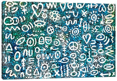 Blue Fragments Canvas Art Print - Luke Crump