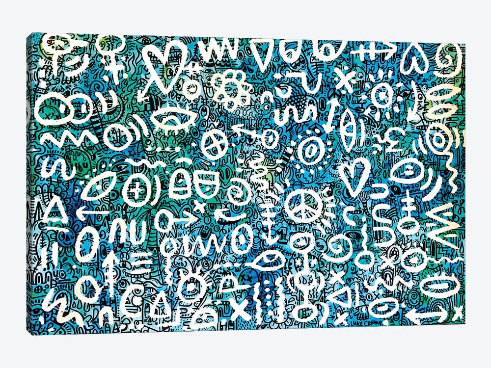 Blue Fragments by Luke Crump 1-piece Canvas Artwork
